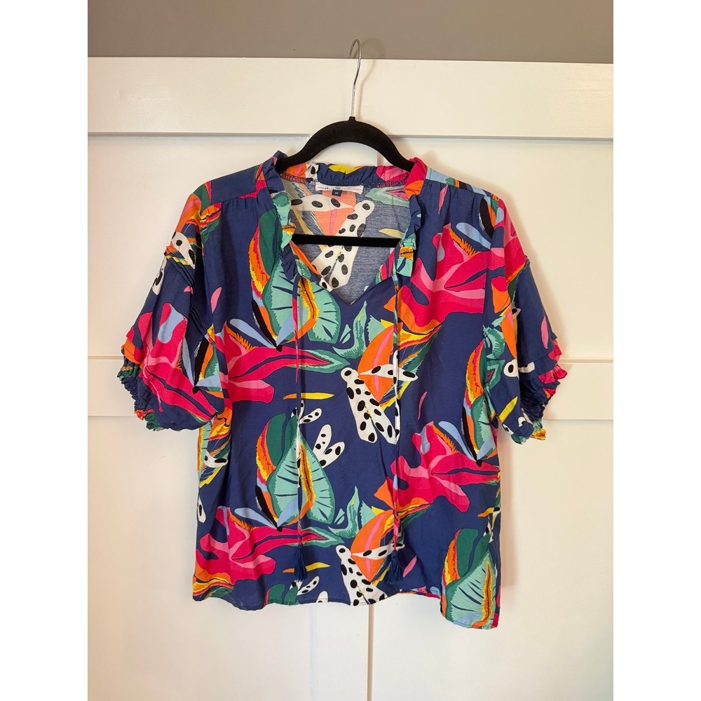 Michelle McDowell multi color‎ printed blouse size medium